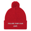 You are your own limit. - Pom Pom Knit Cap Motivational quotes 7835259