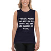 Friends: people who borrow my books and set wet glasses on them. - Muscle Tank Funny quotes 7839704