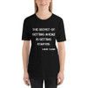 The secret of getting ahead is getting started. - Mark Twain - Unisex Short Sleeve Jersey T-Shirt Motivational quotes 7848302