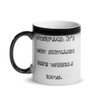 Overpack. It's why suitcases have wheels now. - Glossy Black Magic Mug Funny quotes 7848162