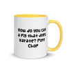 How do you call a pig that does karate? Pork Chop - Ceramic Mug with Color Funny quotes 7848240