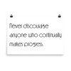 Never discourage anyone who continually makes progress. - Paper Poster Motivational quotes 7851841