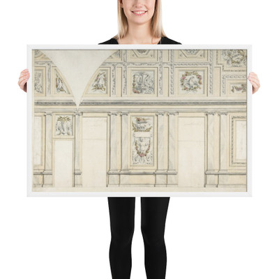 Design for the Interior of a Gallery of a Palace - Leonardo Marini - 1760–97 - Photo Paper Framed Poster Museum quality 7744782