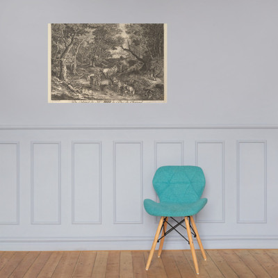 Carts on a Path through the Woods after a painting in the collection of the Duc de Choiseul - Anonymous, French, 18th century - 1771 - Paper Poster Museum quality 7704972