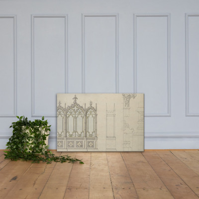 Gothic Bookcase, from Chippendale Drawings, Vol. II - Thomas Chippendale - 1761 - Canvas Museum quality 7748415