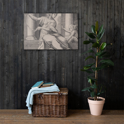 Temperance - Agostino Veneziano (Agostino dei Musi) - dated 1517 - Canvas Museum quality 7745032