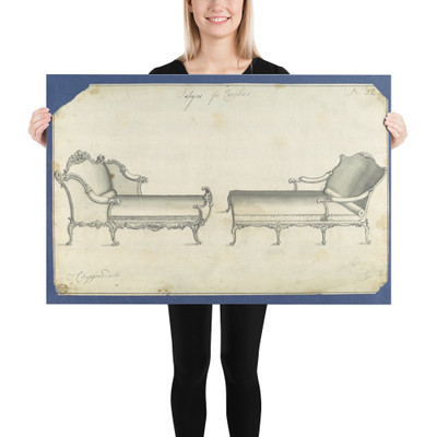 Two Couches, in Chippendale Drawings, Vol. I - Thomas Chippendale - 1761 - Photo Paper Poster Museum quality 7747901