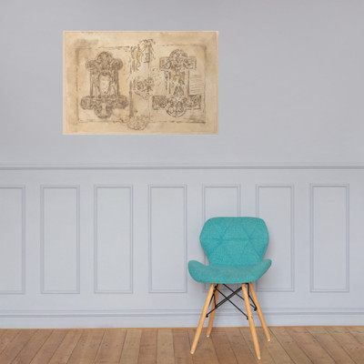 Two designs for ornamental plaques - Anonymous, French, 19th century - 19th century - Photo Paper Poster Museum quality 7741742