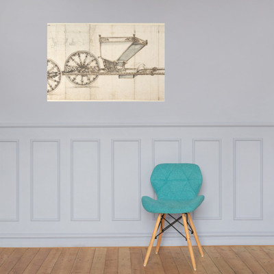 Design for a Carriage (Chaise Italienne?) - Anonymous, Italian, first half of the 18th century - 18th century - Paper Poster Museum quality 7745525