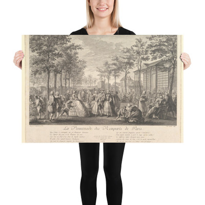 La Promenade des Remparts de Paris - Pierre François Courtois - 1760 - Paper Poster Museum quality 7748126