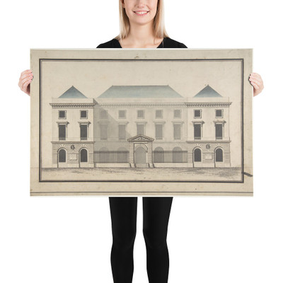 Design for the Collège de France, Paris: Elevation of Court Front Showing Entrance Screen - Jean François Chalgrin - ca. 1772 - Photo Paper Poster Museum quality 7743897