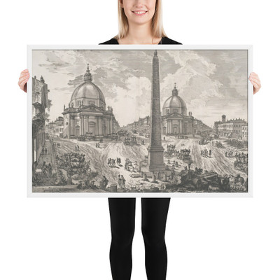 The Piazza del Popolo (Veduta della Piazza del Popolo) - Giovanni Battista Piranesi - ca. 1750 - Photo Paper Framed Poster Museum quality 7747491