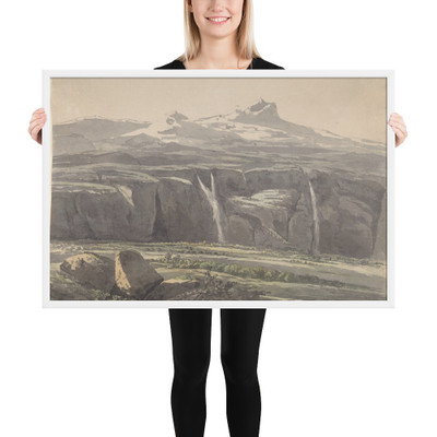 Foggy Landscape in the Apennine; verso: Sketch of Landscape - Carl Wagner - 1800–1867 - Photo Paper Framed Poster Museum quality 7740013