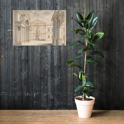 Piazza with Obelisk - Anonymous, Italian, 16th century - 16th century - Photo Paper Poster Museum quality 7742861