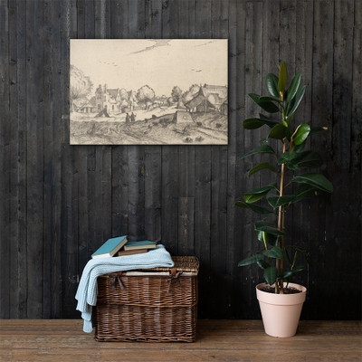 Village Road, plate 20 from Regiunculae et Villae Aliquot Ducatus Brabantiae - Claes Jansz. Visscher - ca. 1610 - Canvas Museum quality 7723488