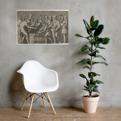 Alexander the Great commanding that the work of Homer be placed in the tomb of Achilles - Marcantonio Raimondi - ca. 1500–1534 - Photo Paper Poster Museum quality 7742627