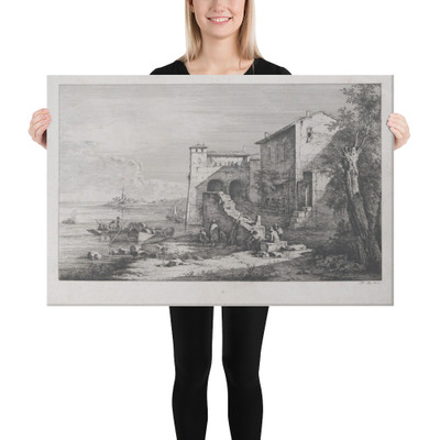 View of Old Customs House in Rome - Jean Jacques de Boissieu - 1807 - Canvas Museum quality 7745780