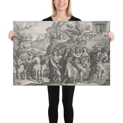 The Triumph of Love, from The Triumph of Petrarch - Georg Pencz - Canvas Museum quality 7723482