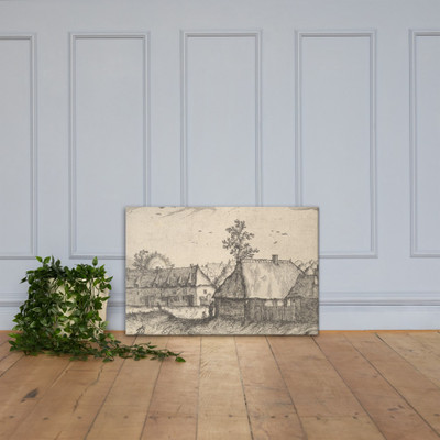 Large Sheds, plate 21 from Regiunculae et Villae Aliquot Ducatus Brabantiae - Claes Jansz. Visscher - ca. 1610 - Canvas Museum quality 7723489