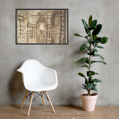 Drawing for an Opera Set - Giuseppe Galli Bibiena - Matte Paper Framed Poster Museum quality 7743128