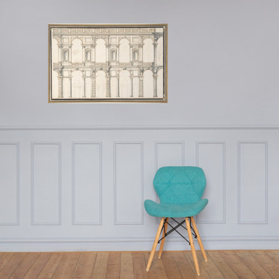 Design for a Facade (unfinished) - Anonymous, Italian, late 16th century - late 16th century - Paper Poster Museum quality 7738275