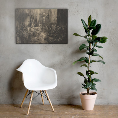 Christ Crucified between the Two Thieves:  The Three Crosses - Rembrandt (Rembrandt van Rijn) - ca. 1660 - Canvas Museum quality 7704998