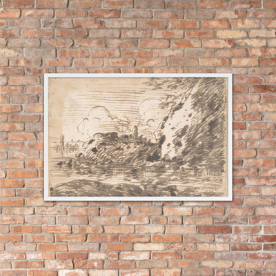 Landscape - Anonymous, Italian, Roman-Bolognese, 17th century - 17th century - Photo Paper Framed Poster Museum quality 7746141