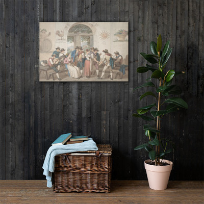 Interior of a Roman Inn, 1817. - Bartolomeo Pinelli - 1817 - Canvas Museum quality 7739769