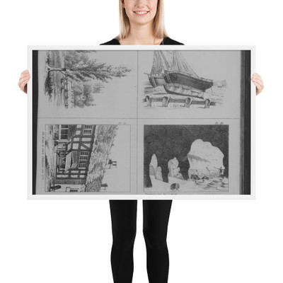 The Oxford Drawing Book to which is added, Lessons in Flower Drawing - Nathaniel Whittock - 1852 - Photo Paper Framed Poster Museum quality 7742724