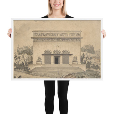 Design for the Exterior of a Theater - Anonymous, French, 19th century - ca. 1800 - Photo Paper Framed Poster Museum quality 7746933