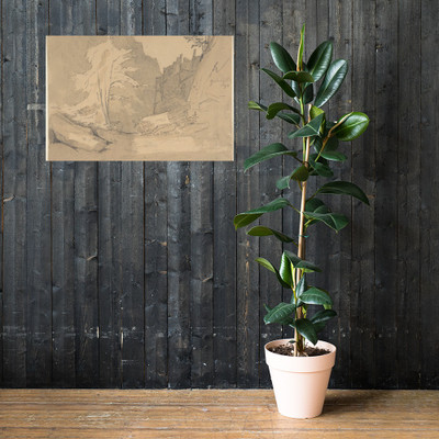 The Bode Valley with Rocks and Trees; verso: Landscape Studies - Karl Blechen - 1800–1840 - Paper Poster Museum quality 7740237