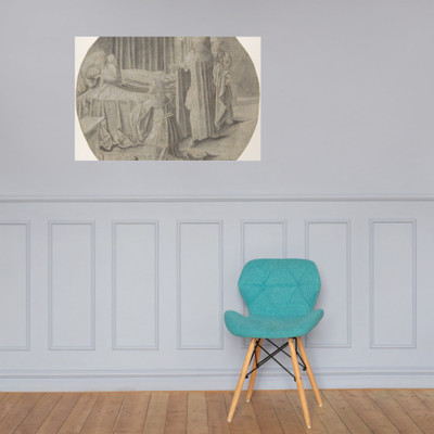 Haman begs Esther for his Life - Pseudo-Aert Ortkens - 16th–mid 16th century ? - Paper Poster Museum quality 7744641