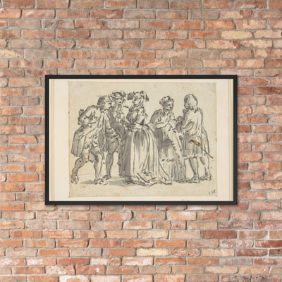 Figures - Anonymous, French, 18th century - 18th Century - Matte Paper Framed Poster Museum quality 7746355