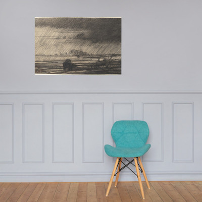 Landscape in a Storm - Charles-François Daubigny - ca. 1860 - Paper Poster Museum quality 7743836