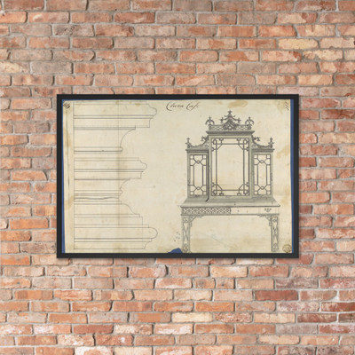 China Case, from Chippendale Drawings, Vol. II - Thomas Chippendale - 1754 - Matte Paper Framed Poster Museum quality 7724679
