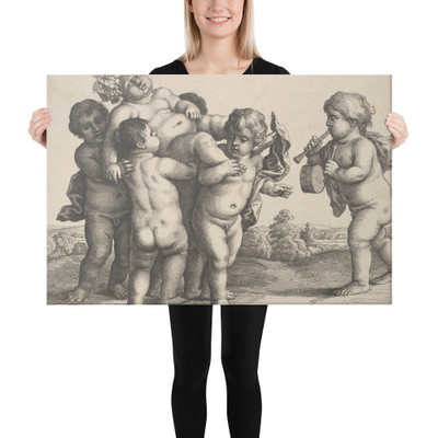 Six Boys - Wenceslaus Hollar - 1647 - Canvas Museum quality 7738899