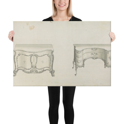 Commode Tables, from Chippendale Drawings, Vol. II - Thomas Chippendale - 1760 - Canvas Museum quality 7719925