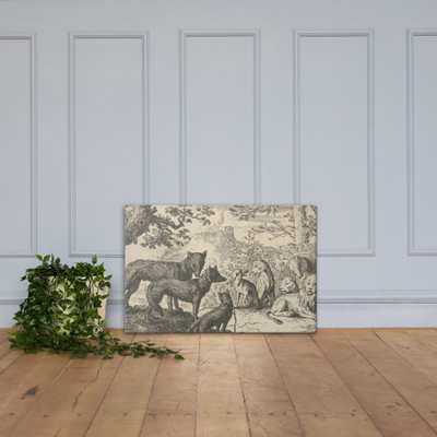 Renard's Parents Ask to Withdraw from the Court from Hendrick van Alcmar's Renard The Fox - Allart van Everdingen - 1650–75 - Canvas Museum quality 7725013