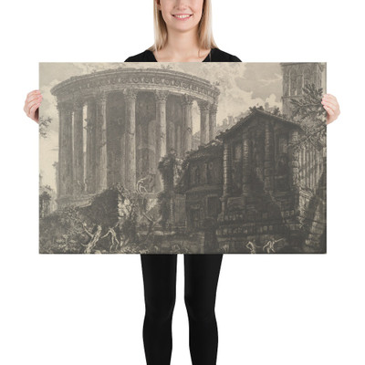 View of the Temple of the Temple of the Sibyl at Tivoli, from Vedute di Roma (Roman Views) - Giovanni Battista Piranesi - ca. 1761 - Canvas Museum quality 7725055