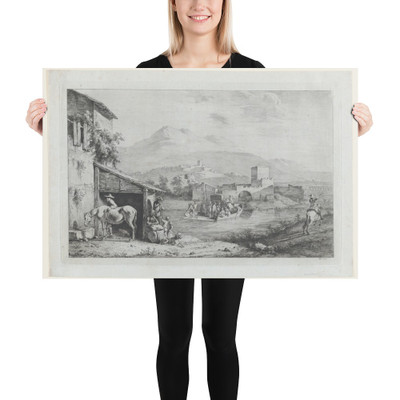 Garigliano Passage (Italy) - Jean Jacques de Boissieu - 1793 - Photo Paper Poster Museum quality 7745826