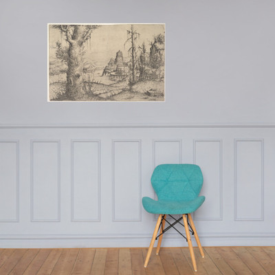 River Landscape with Large Tree at Left - Augustin Hirschvogel - 1546 - Photo Paper Poster Museum quality 7704122