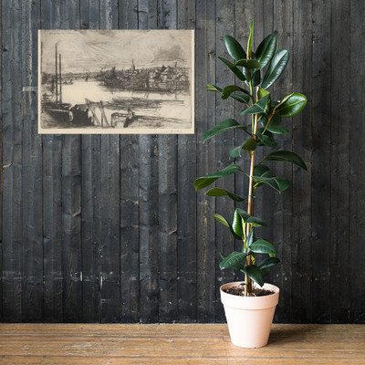 Battersea Reach - Sir Francis Seymour Haden - 1863 - Paper Poster Museum quality 7747041