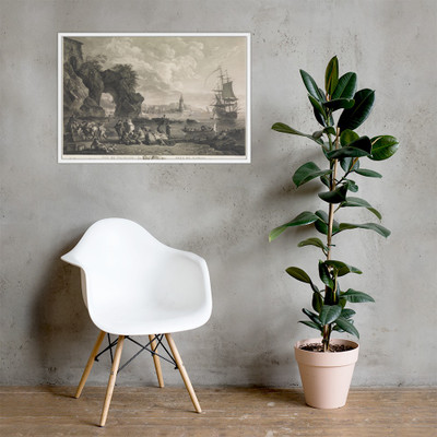 Vue de Pausilype Près de Naples - Robert Daudet - 1785 - Matte Paper Framed Poster Museum quality 7741315