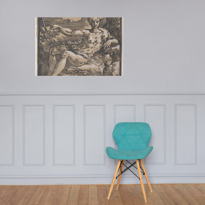 Young Saint John the Baptist in the desert, a lamb at his side - Antonio da Trento - ca. 1527–30 - Photo Paper Poster Museum quality 7742317