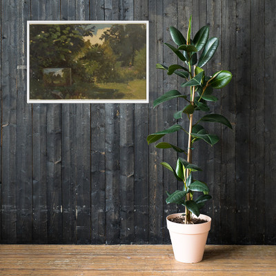 Landscape with an Easel - Anonymous, French, 19th century - 19th century - Matte Paper Framed Poster Museum quality 7739144