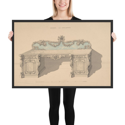 Design for Sideboard, Louis Quatorze Style - Robert William Hume - 1835–1900 - Matte Paper Framed Poster Museum quality 7724059