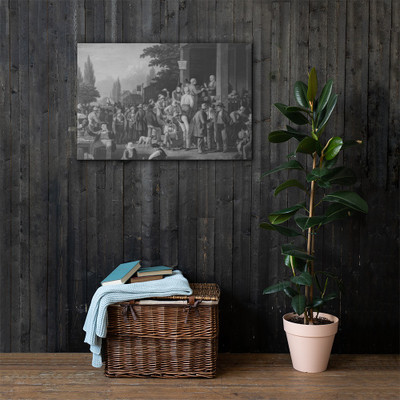 The County Election - John Sartain - 1847 - Canvas Museum quality 7705340