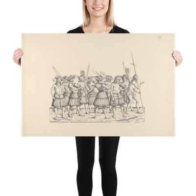 People from Calicut, from The Triumphal Procession of Emperor Maximilian (Triumph Des Kaisers Maximilian I) - Hans Burgkmair - Printed 1883–84 - Paper Poster Museum quality 7747695