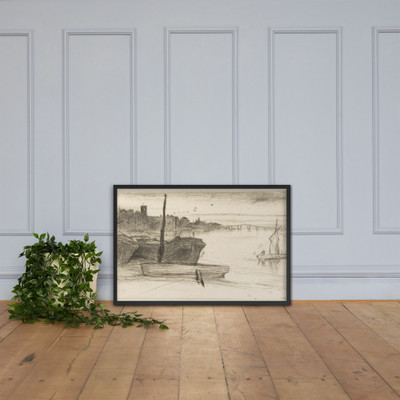 Chelsea Bridge and Church - James McNeill Whistler - 1871 - Matte Paper Framed Poster Museum quality 7741996