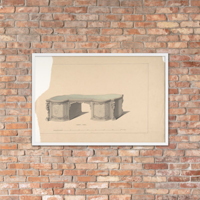 Design for Library Table - Robert William Hume - 1835–1900 - Photo Paper Framed Poster Museum quality 7724116